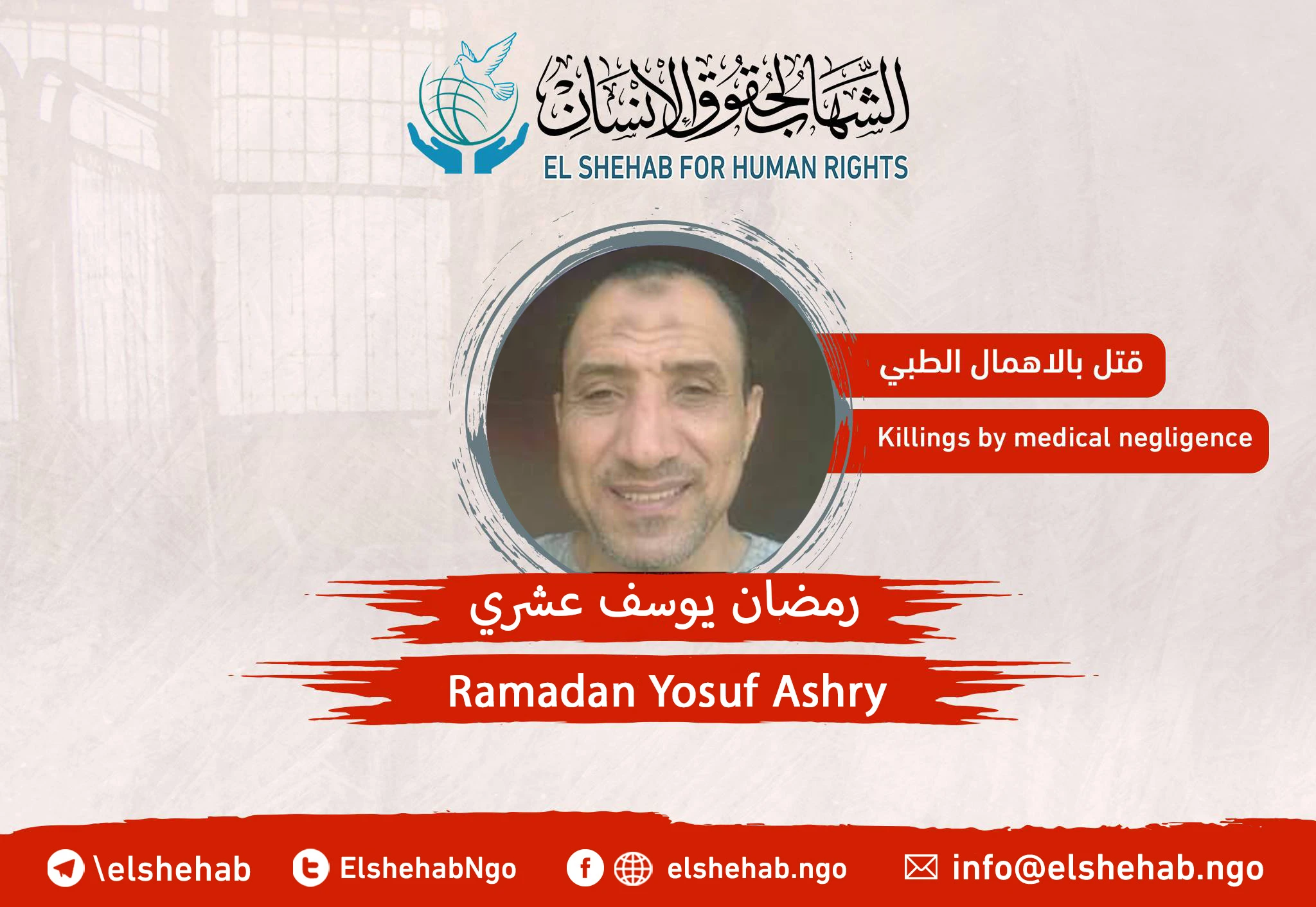 Death of the citizen “Ramadan Yousef Ashry” in Wadi-Elnatrun prison annex